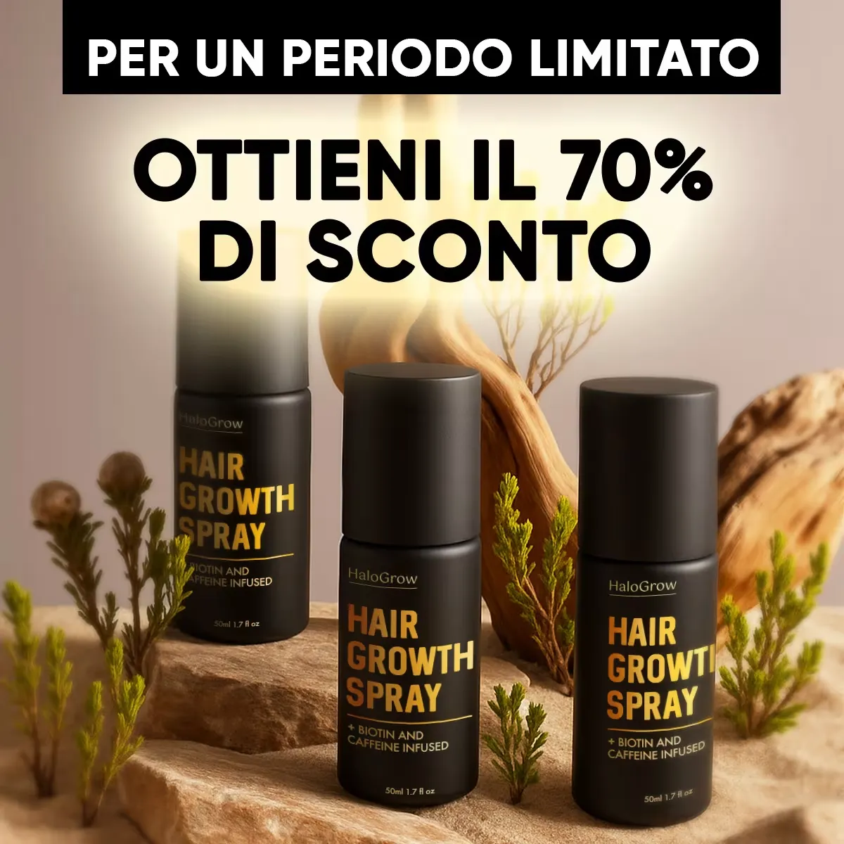 HaloGrow hair spray for targeted scalp and hair care