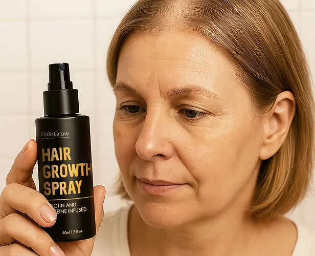 Halogrow hair spray step 1 target areas